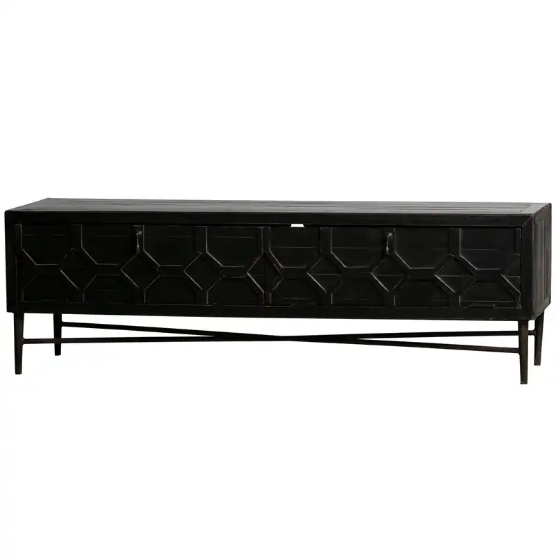 WOOOD Bequest Tv Meubel/ Salon Tafel - Hout - Zwart - 50x160x45 Nu Kopen