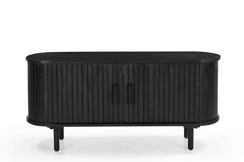 Tv-meubel Zwart - Mangohout - 120cm - Tv-meubel Merel Koop Online