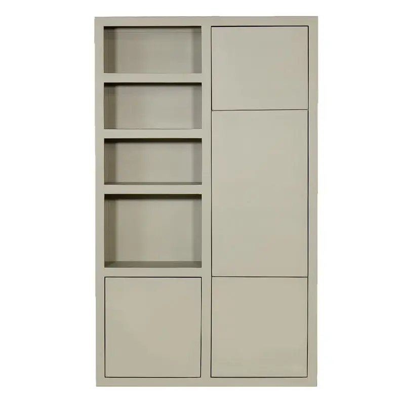 Wandkast Beige Mangohout - 120x45x200cm - Xander Betaalbaar