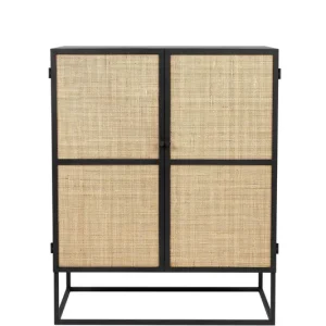 Housecraft Living Guuji Kast Laag 2 deurs Rotan/ Metaal Handgemaakt
