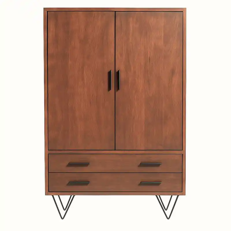 Aanbieding Kast Donkerbruin Mangohout - 110x40x180 - Metaal - Ubud - Giga Meubel