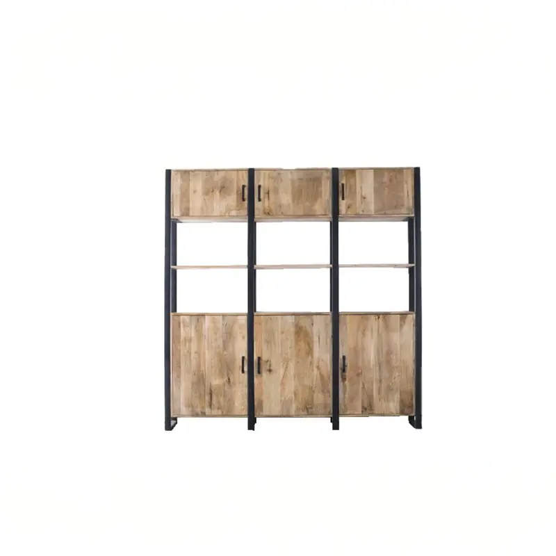 Wandkast Hout - 38x210x200cm - 6-Deurs - Kast Keano Garantie Inbegrepen