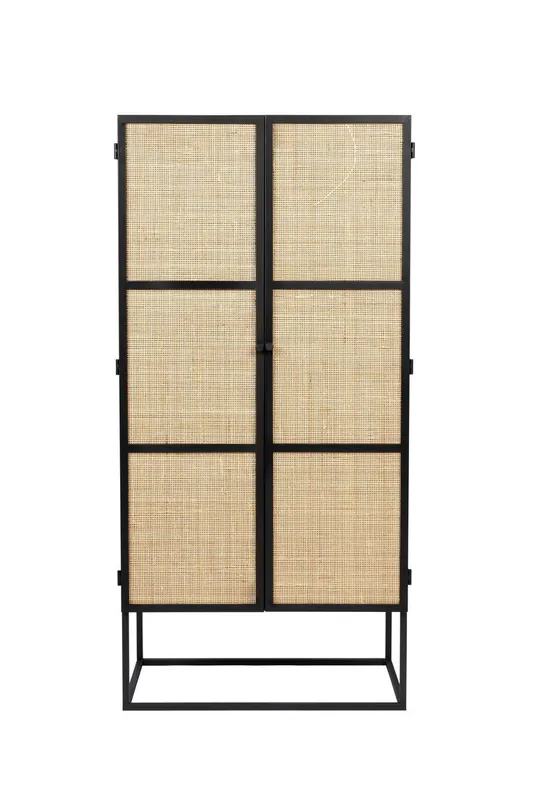 Gratis Verzending Housecraft Living Guuji Kast Hoog 2 deurs Rotan/ Metaal