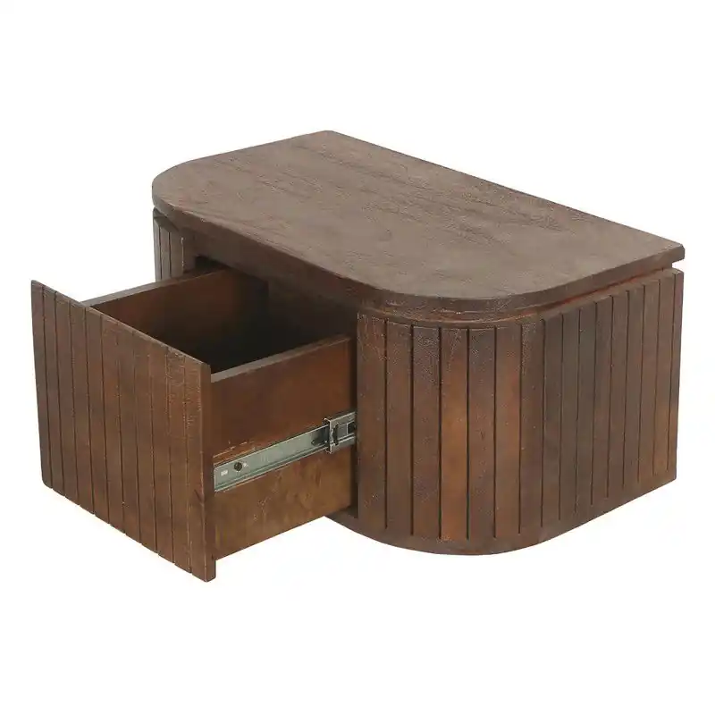 Voordeelprijs Nachtkastje Zwevend - Donkerbruin Hout - 55x35x26cm - Merel