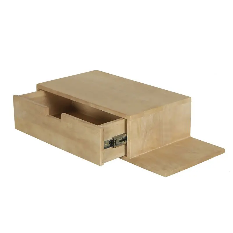 Weekendaanbieding Nachtkastje Zwevend - Naturel - Plankje Rechts - 65cm - Niek