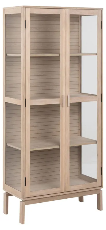 Gecertificeerd Vitrinekast - Naturel - 80x40x180cm - Klevik