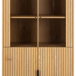 Hete Deal Vitrinekast Naturel Eikenlook - 80x40x180cm - Juna