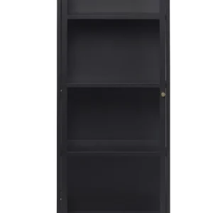 Vitrinekast Zwart - 40x57,5x160cm - Metaal - Kast Carmel Op = Op