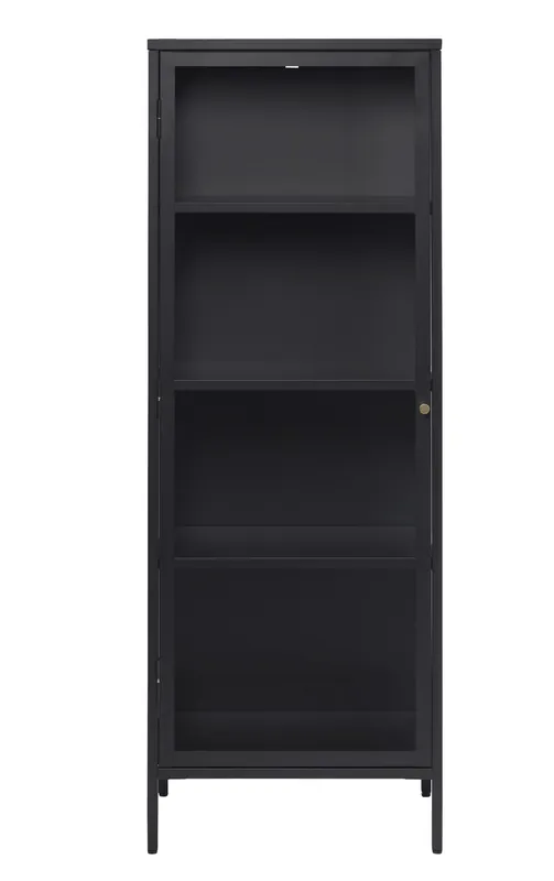 Vitrinekast Zwart - 40x57,5x160cm - Metaal - Kast Carmel Op = Op