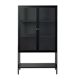 Vitrinekast Carmel Hoog Zwart Metaal 160cm - Giga Living Merkproduct