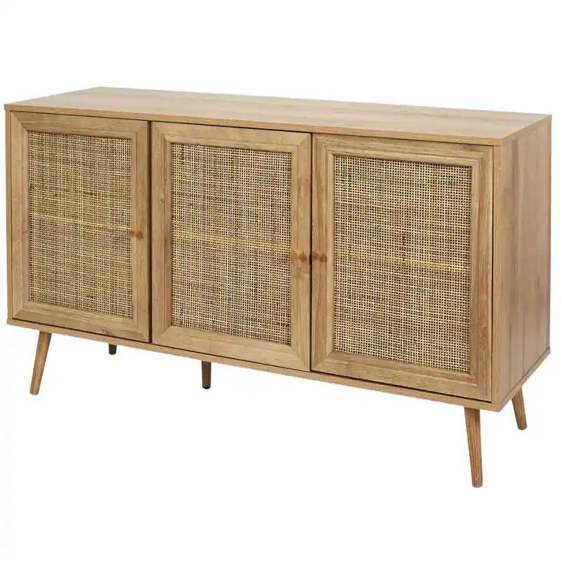 MISOU Bali Buffetkast Dressoir - Woonkamer - Kast - met Deuren - Opbergkast - Dicht - Rotan - Hout Express Levering