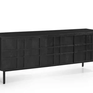 Beperkt Aanbod Tv-meubel Zwart - Mangohout - 160cm - Tv-meubel Koen