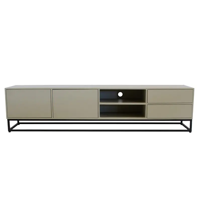 Gereduceerde Prijs Tv-Meubel Taupe Mangohout - 210x42x50cm - 2 Deurs - Cervi