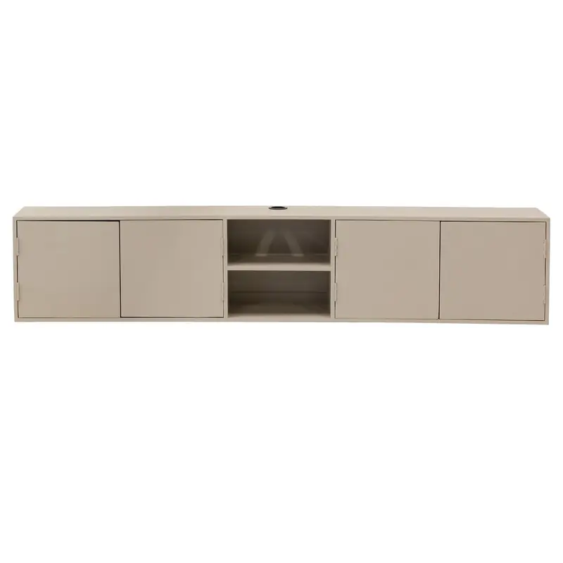 Tv-Meubel Taupe Mangohout - 4-Deurs - 200x30x40cm - Loiza Laatste Versie