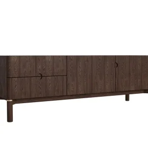 Snelle Levering Tv-Meubel Donkerbruin Eikenhout - 160x46x55cm - Arun