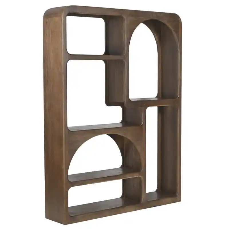Betrouwbaar Vakkenkast Donkerbruin Hout - 120x34x180 - Yuki