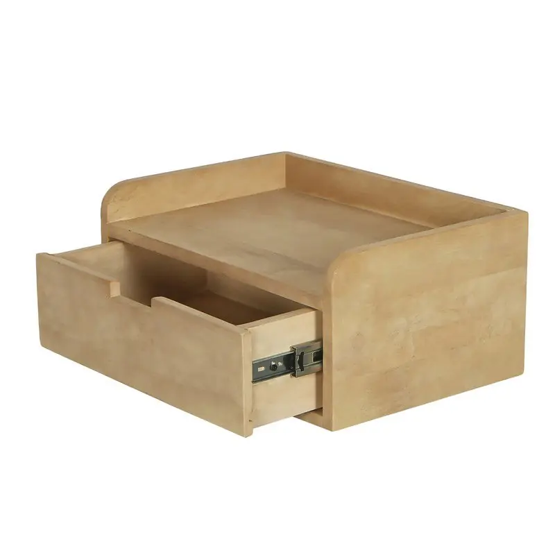 Speciale Aanbieding Nachtkastje Zwevend - Naturel Hout - 45x30x20cm - Boris