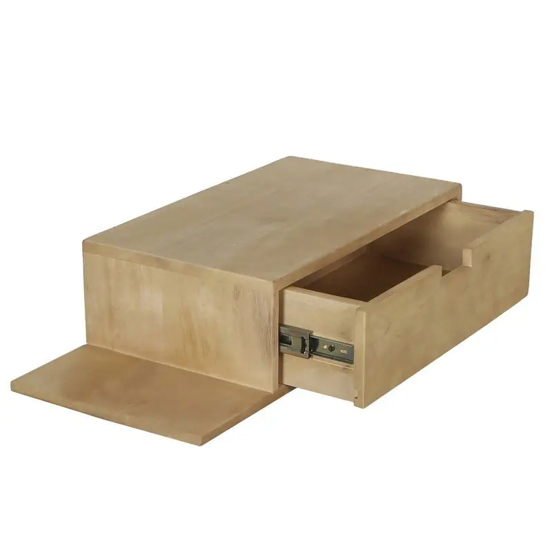 Nachtkastje Zwevend - Naturel - Plankje Links - 65cm - Niek Nieuw Model
