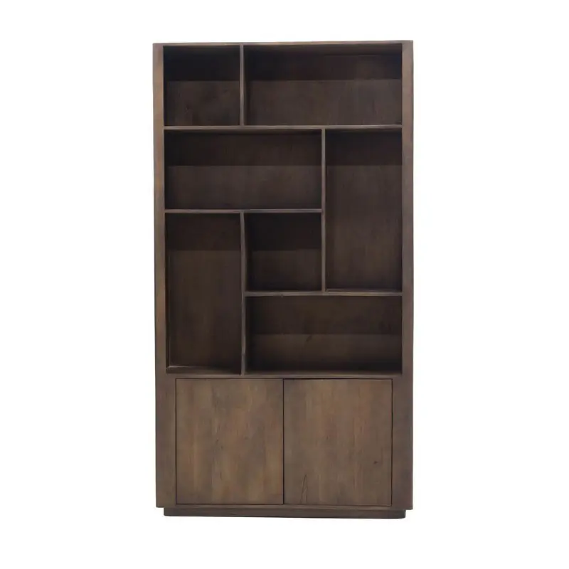 Korting Wandkast Donkerbruin Mangohout - 120x45x220cm - Finn