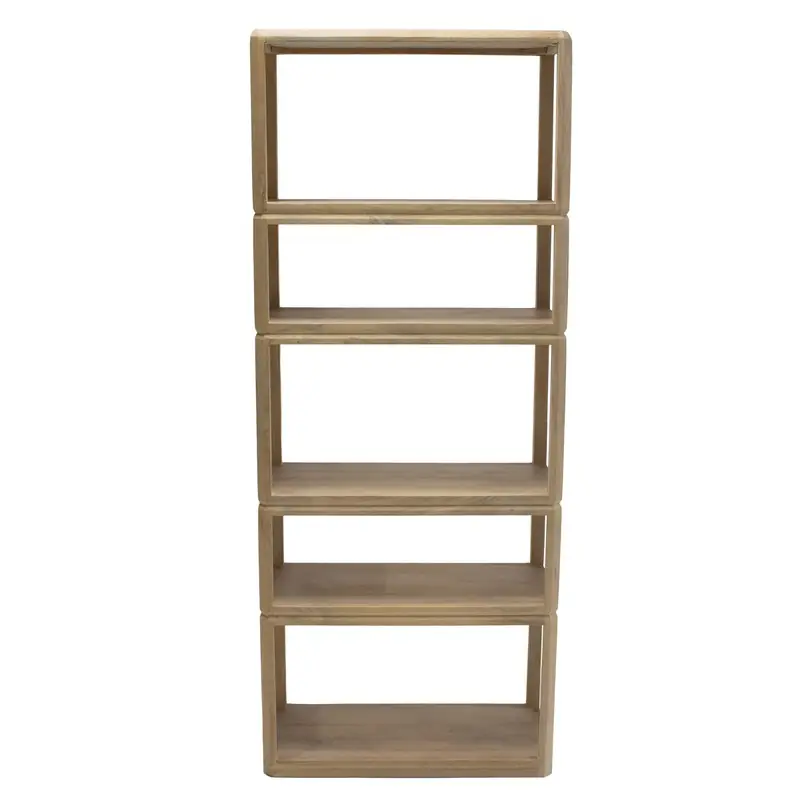 Boekenkast Naturel Mangohout - 80x40x200cm - Noëlle Express Levering