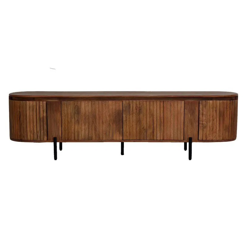 Direct Beschikbaar Tv-Meubel Naturel Mangohout - 4 Deuren - 200x40x55cm - Marlène