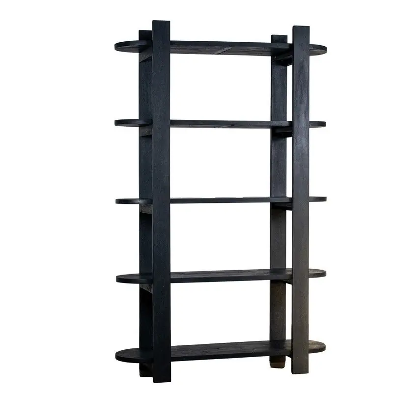 Wandkast Zwart - 160x38x190cm - Mangohout - Kast Luuk Gecertificeerd