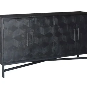 Lage Prijs Dressoir Zwart - Mangohout - 160x45x85cm - Kast Jazz