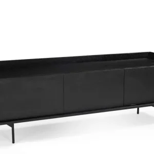 TV-Meubel Zwart - 160cm - Mangohout - TV-Meubel Hanne Nieuw