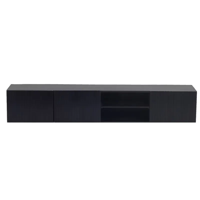 Laatste Kans Tv Meubel Zwart - 200x40x50cm - Mangohout - Meubel Roman