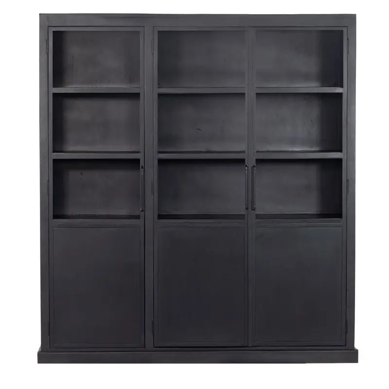 Flitsaanbieding Vitrinekast James Zwart 3drs - Giga Meubel