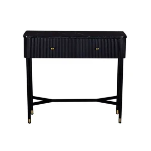 Luxe Sidetable Zwart Met Marmer - Japandi Style - 90x33x80cm - Giga Meubel