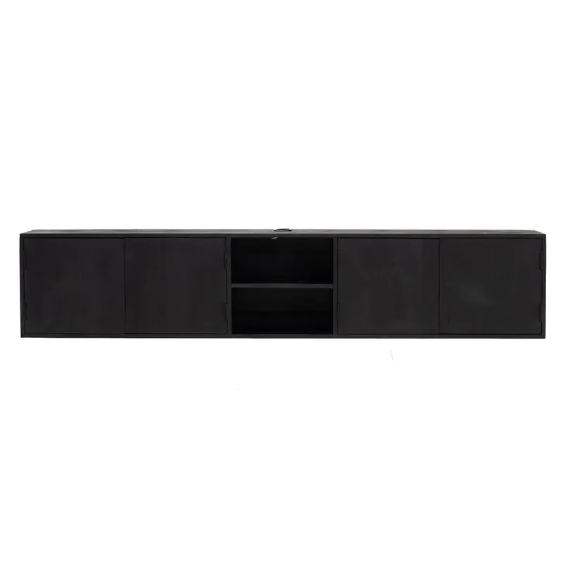 Zwevend Tv-Meubel - Zwart Mangohout - 200x30x40cm - Zen Koop Vandaag