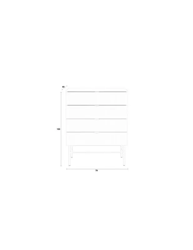 Housecraft Living Cayo Ladekast/ Kast 4 lades Wit Beperkte Voorraad