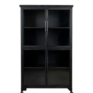 Luxe Housecraft Living Ferre Kast op wieltjes Hoog Hout/ Metaal Zwart