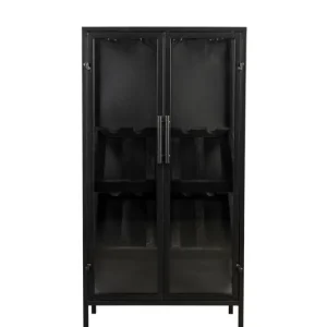 Housecraft Living Rob Wijnkast/ Drankkast/ Barkast Hoog Hout Metaal Zwart Meest Verkocht