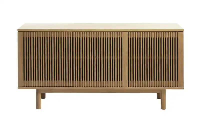 Superprijs Dressoir Naturel Eikenhout - 3-Deuren - 143x45x70cm - Tiber