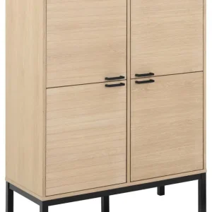 Beperkt Aanbod Wandkast Wit Eiken Fineer - 4-Deuren - 91x40x120cm - Eloi