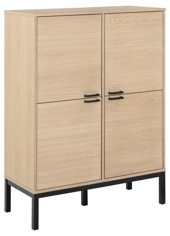 Beperkt Aanbod Wandkast Wit Eiken Fineer - 4-Deuren - 91x40x120cm - Eloi