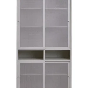 Wandkast Metaal Greige - Schuifdeuren - 2-Deuren - 90x40x180cm - Veep Shop Nu