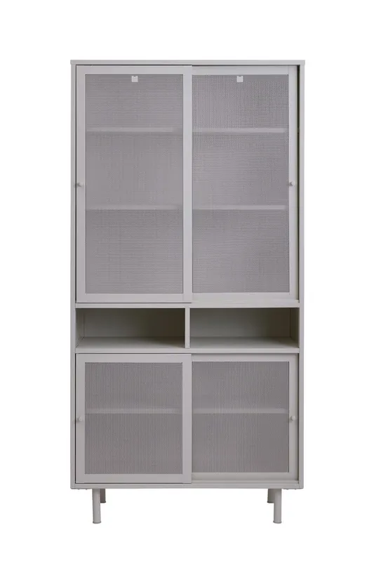 Wandkast Metaal Greige - Schuifdeuren - 2-Deuren - 90x40x180cm - Veep Shop Nu