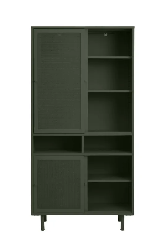 Wandkast Metaal Groen - Schuifdeuren - 2-Deuren - 90x40x180cm - Veep Shop Nu