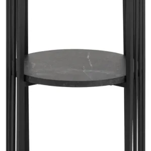 Luxe Nachtkastje Rond - Zwart - 35x35x65cm - Diego