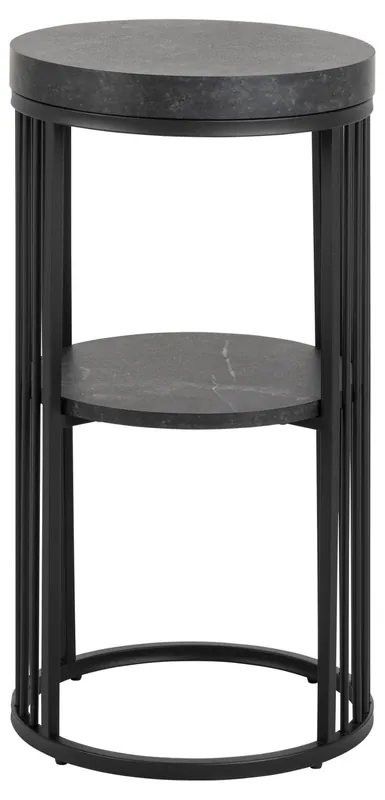 Luxe Nachtkastje Rond - Zwart - 35x35x65cm - Diego