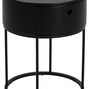 Seizoensaanbieding Nachtkastje Rond - Zwart - 40x40x51cm - Marco
