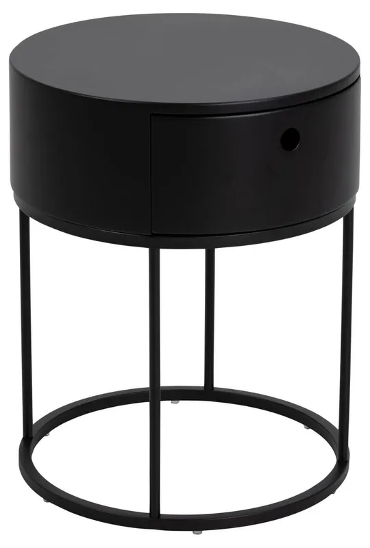 Seizoensaanbieding Nachtkastje Rond - Zwart - 40x40x51cm - Marco