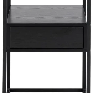 Nachtkastje Metaal & Glas Zwart - Open vak - Kast Hibernia Budget