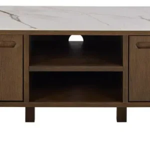 Actieprijs Tv-Meubel - Beige Keramiek - Walnoot - 120x40x45cm - Wilven