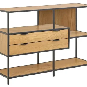 Authentiek Boekenkast Naturel/Zwart - 114x35x78cm - Varven