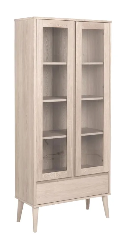 Gratis Verzending Vitrinekast - Naturel - 80x37x178cm - Rosta