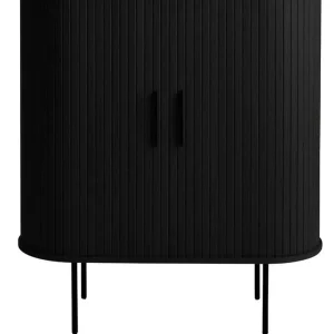 Premium Kast Zwart Eikenhout - Incl Glazenrek - 118cm - Nola